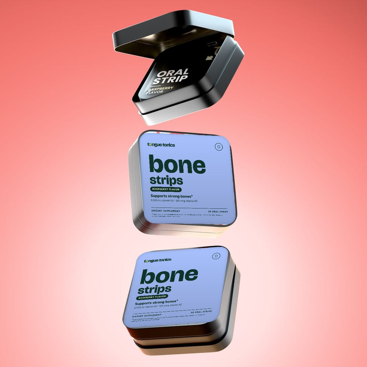 Stack of Bone Support Strips tins