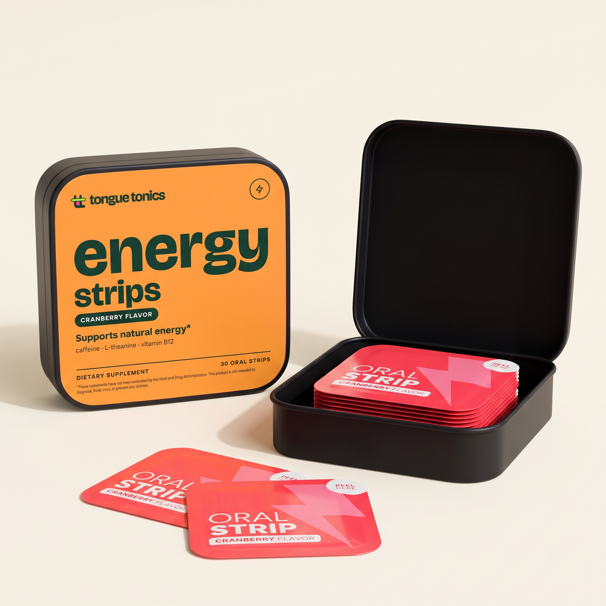 Energy Strips open tin with strip packets