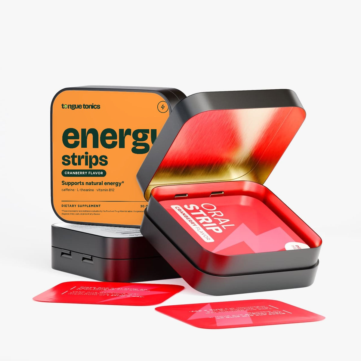 Energy Strips open tin with strip packets