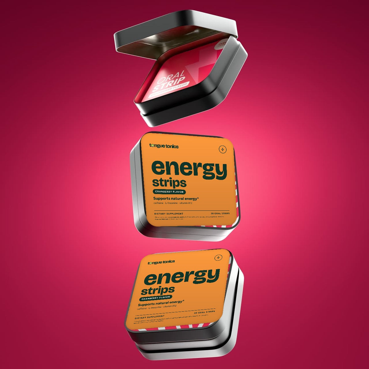 Stack of Energy Strips tins