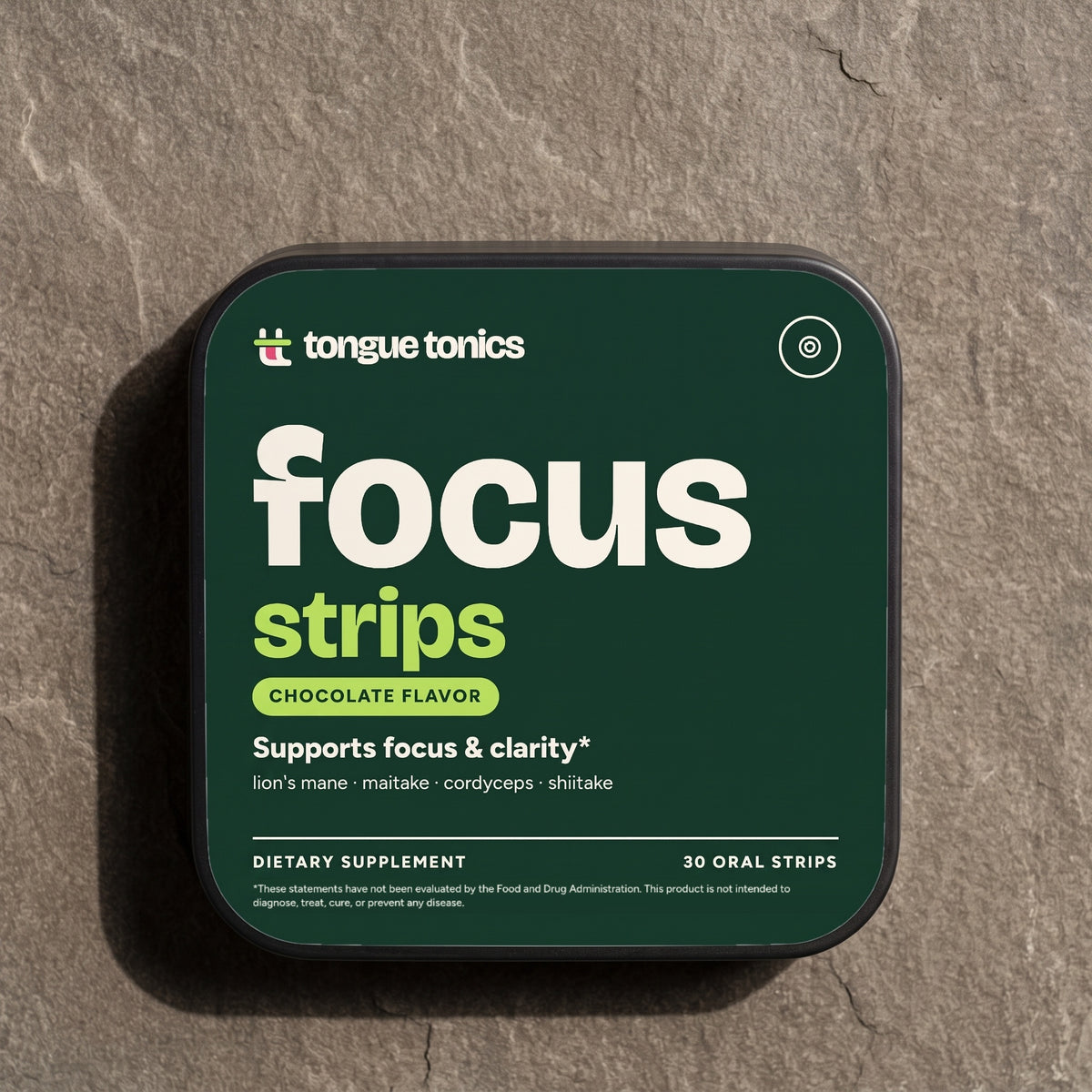 Mushroom Focus Strips tin from above