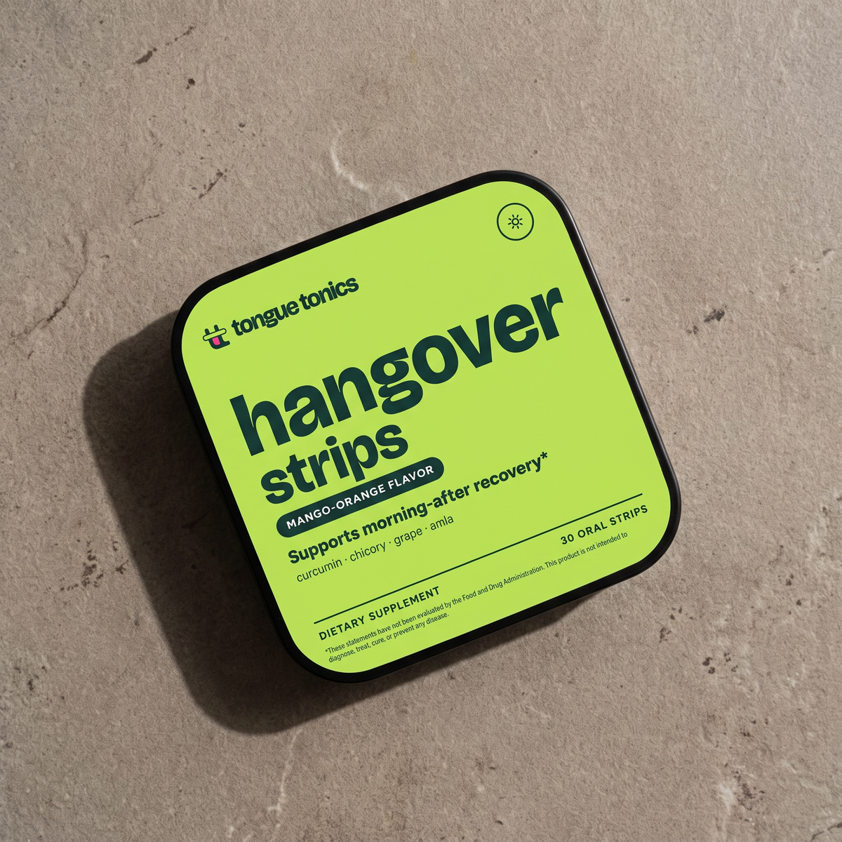 Hangover Strips tin from above