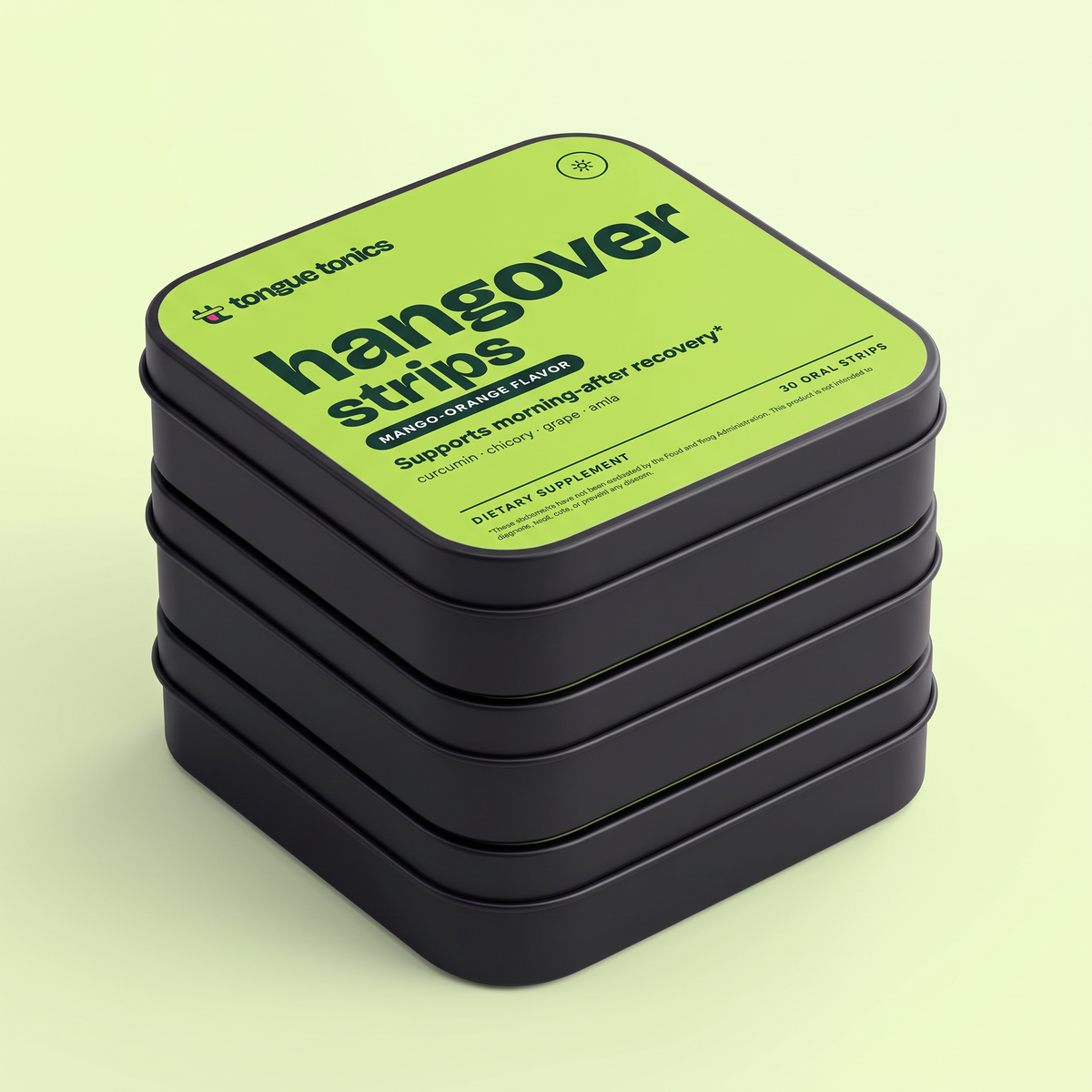 Stack of Hangover Strips tins