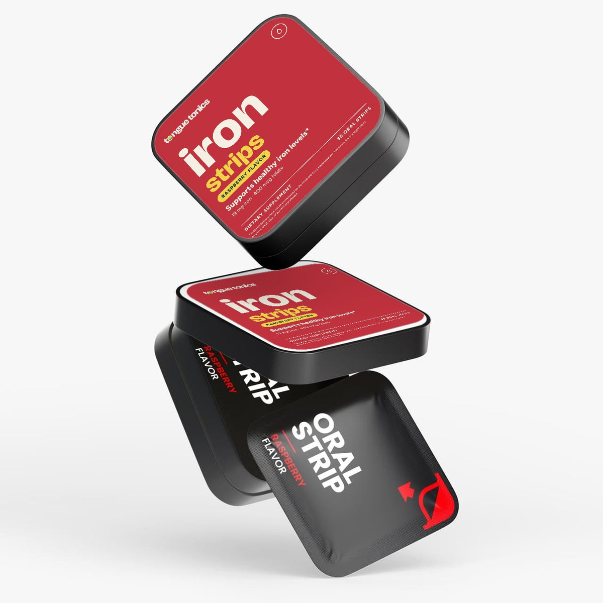 Iron Strips tin floating open with packets