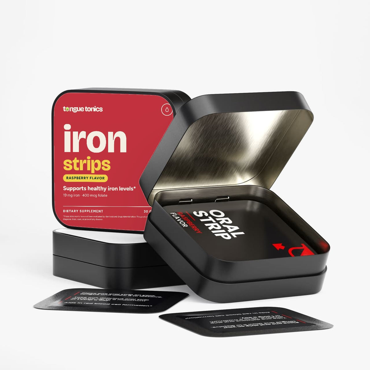 Iron Strips open tin with strip packets